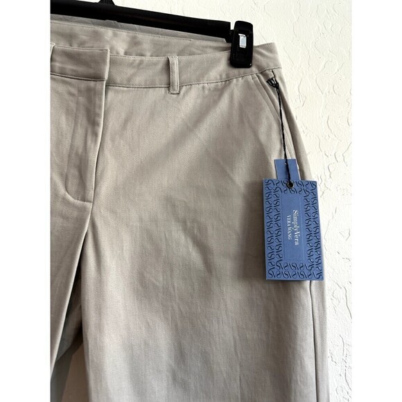 Simply Vera Vera Wang Khaki Skinny Trousers Woman's Size 8 Minimal Office Work - Picture 14 of 16
